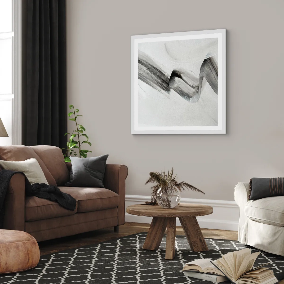 Plakat w białej ramie - Od niechcenia dla zabawy - 60x60 cm