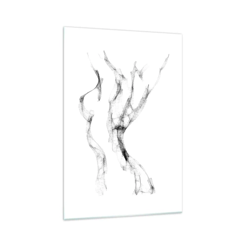 Obraz na szkle - Delikatne, abstrakcyjne linie przypominające smugi dymu na jasnym tle - 70x100cm - Piękna i silna - Nowoczesna dekoracja ścienna do salonu i sypialni ARTTOR