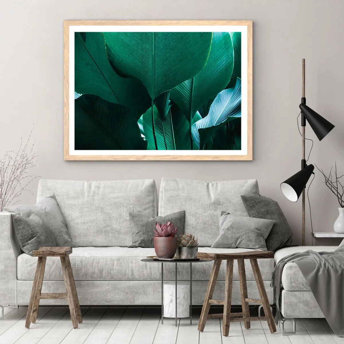 Plakat w ramie jasny dąb - Zwrócone do światła - 91x61 cm