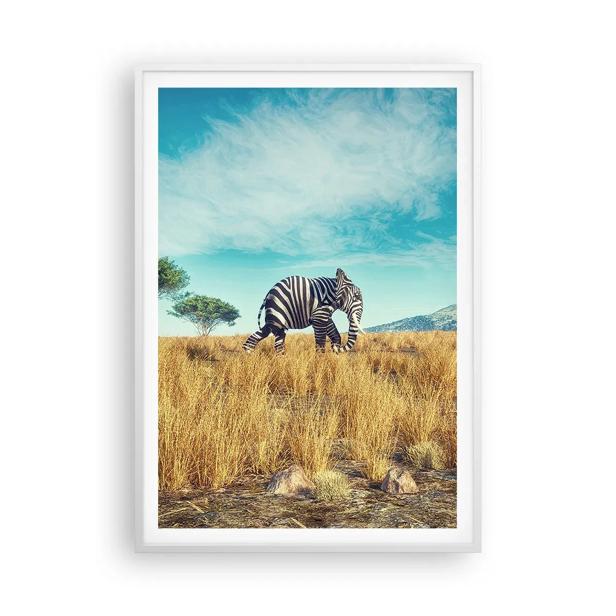 Plakat w białej ramie - Szarość już niemodna - 70x100 cm