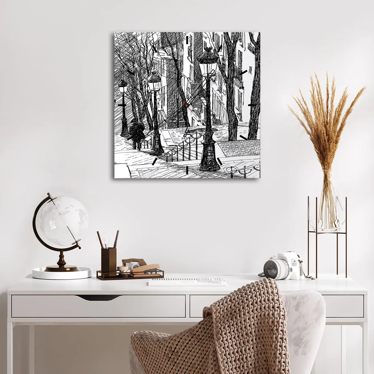 Zegar ścienny - Historia miłosna czy opowieśc grozy? - 40x40 cm