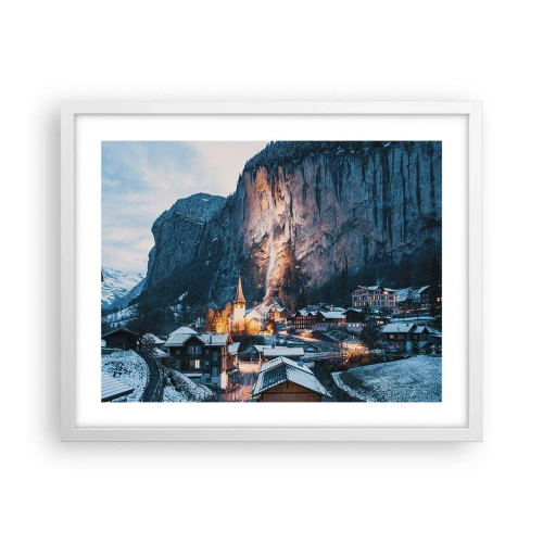 Plakat w białej ramie - Świetlisty duch zimy - 50x40 cm