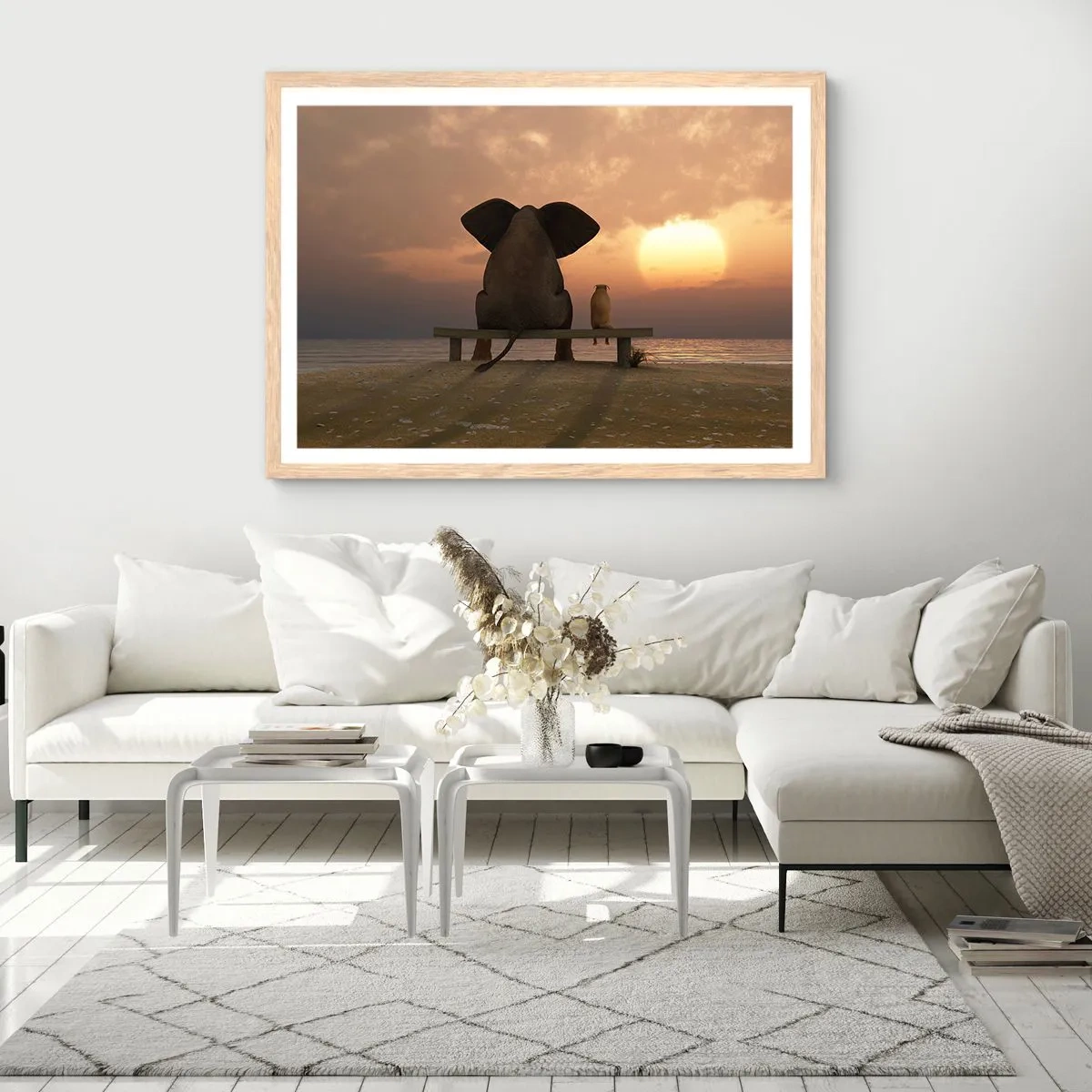 Plakat w ramie jasny dąb - Dobrze jest razem pomilczeć - 50x40 cm