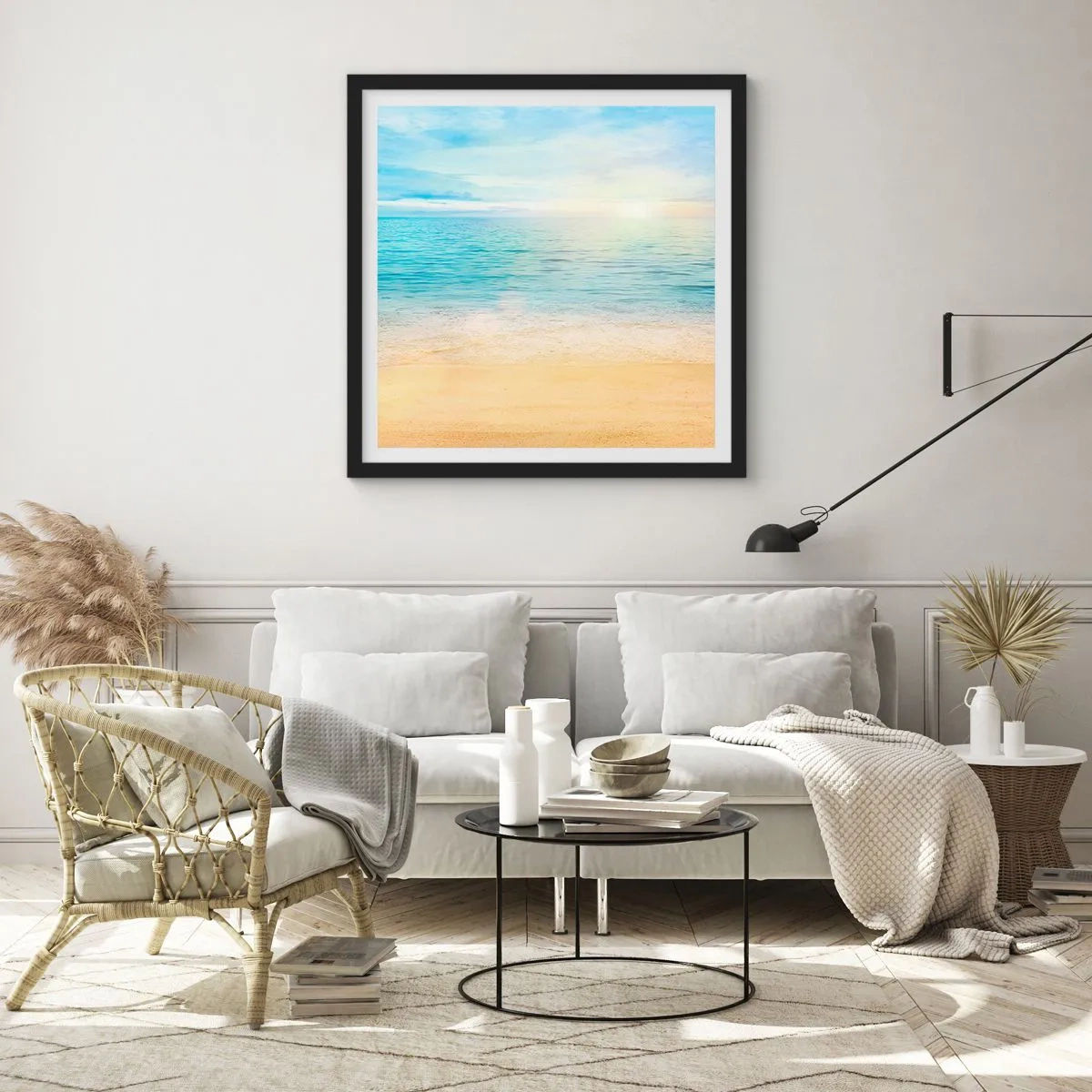 Plakat w czarnej ramie - Wielki błękit - 30x30 cm