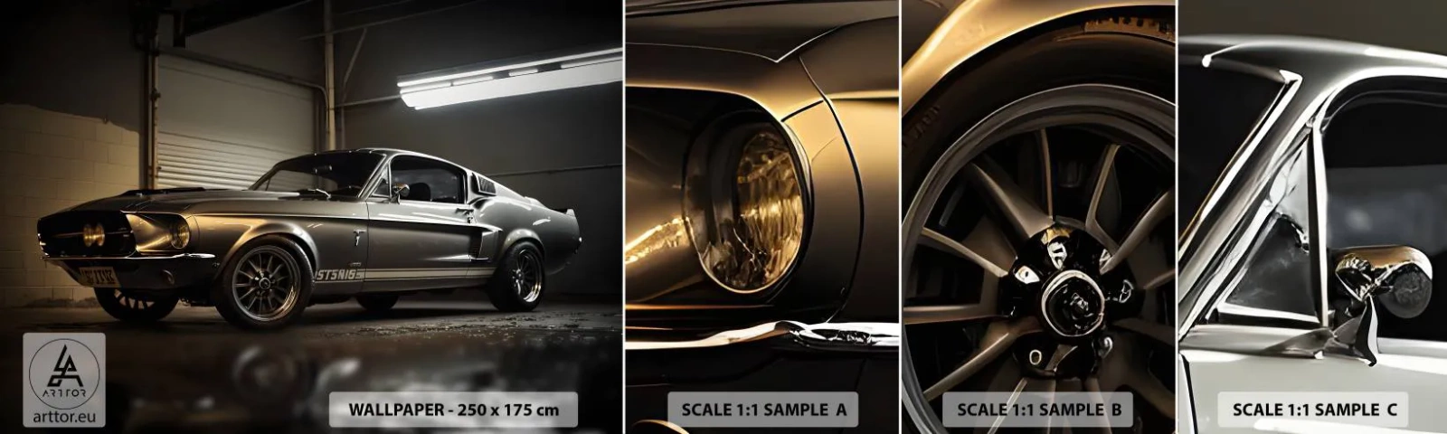 Fototapeta Próbka Samoprzylepna Deluxe Sticker - Powrót do przeszłości - Samochód Sportowy, Retro, Klasyk - 100x30 cm