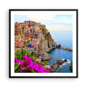 Plakat w czarnej ramie - Śmiejące się miasto - 60x60 cm