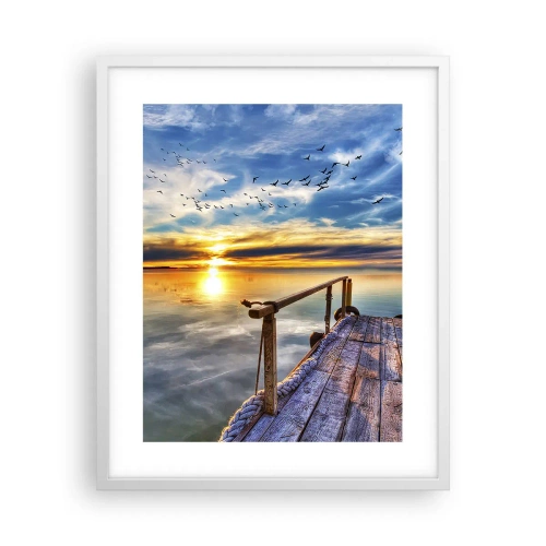 Plakat w białej ramie - Wiatr idzie na spoczynek - 40x50 cm