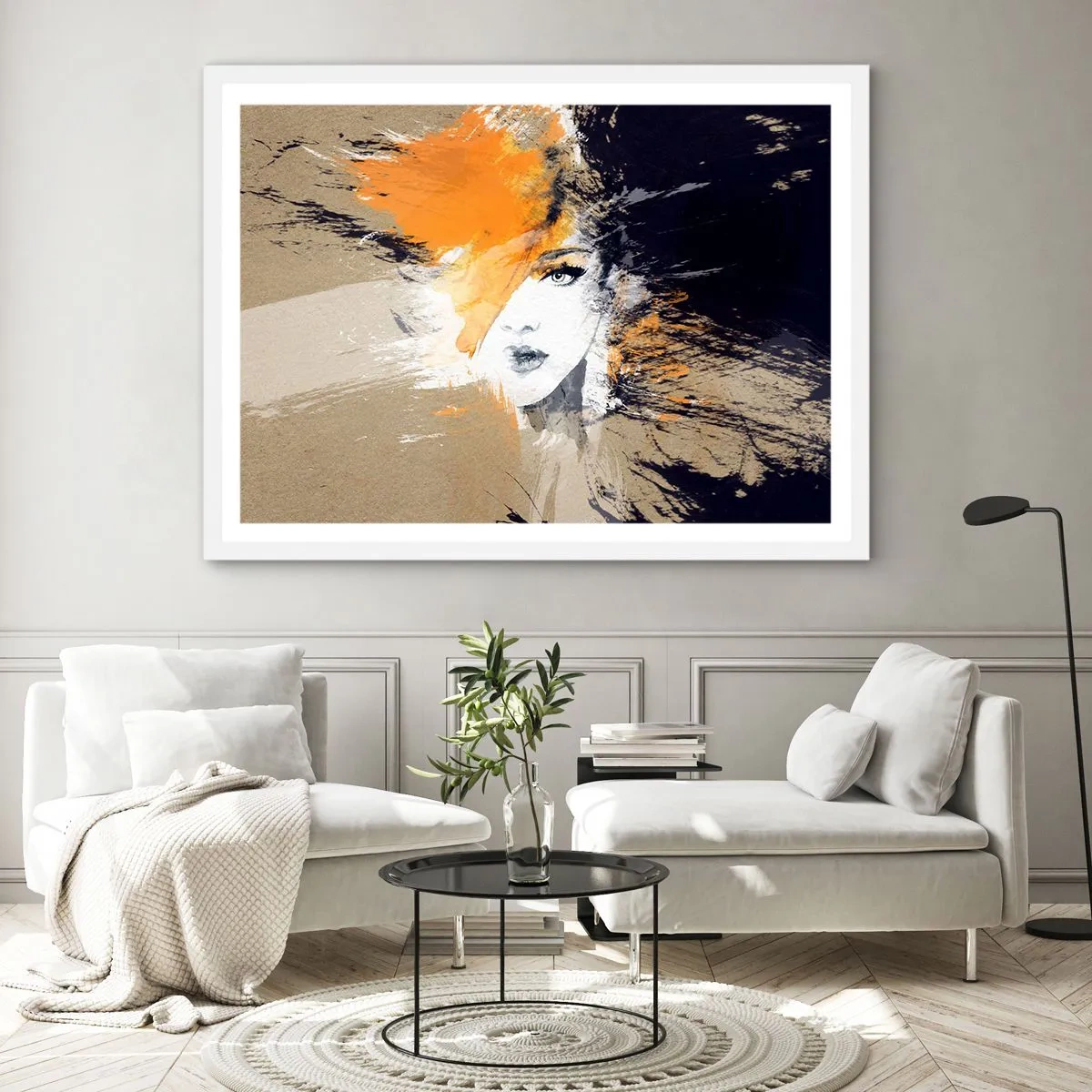 Plakat w białej ramie - I staje się światło - 50x40 cm