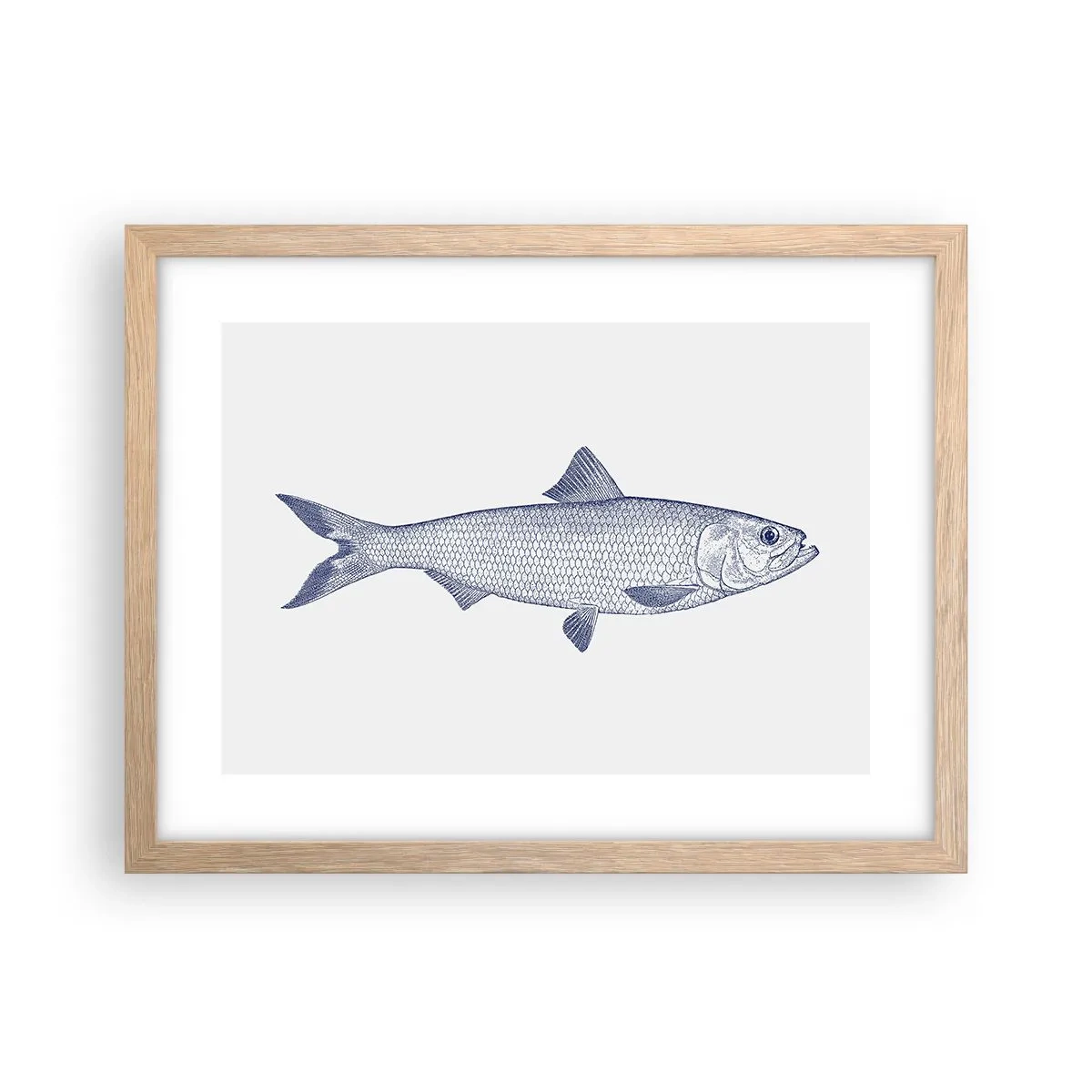 Plakat w ramie jasny dąb - Pozdrowienia z północnych mórz - 40x30 cm