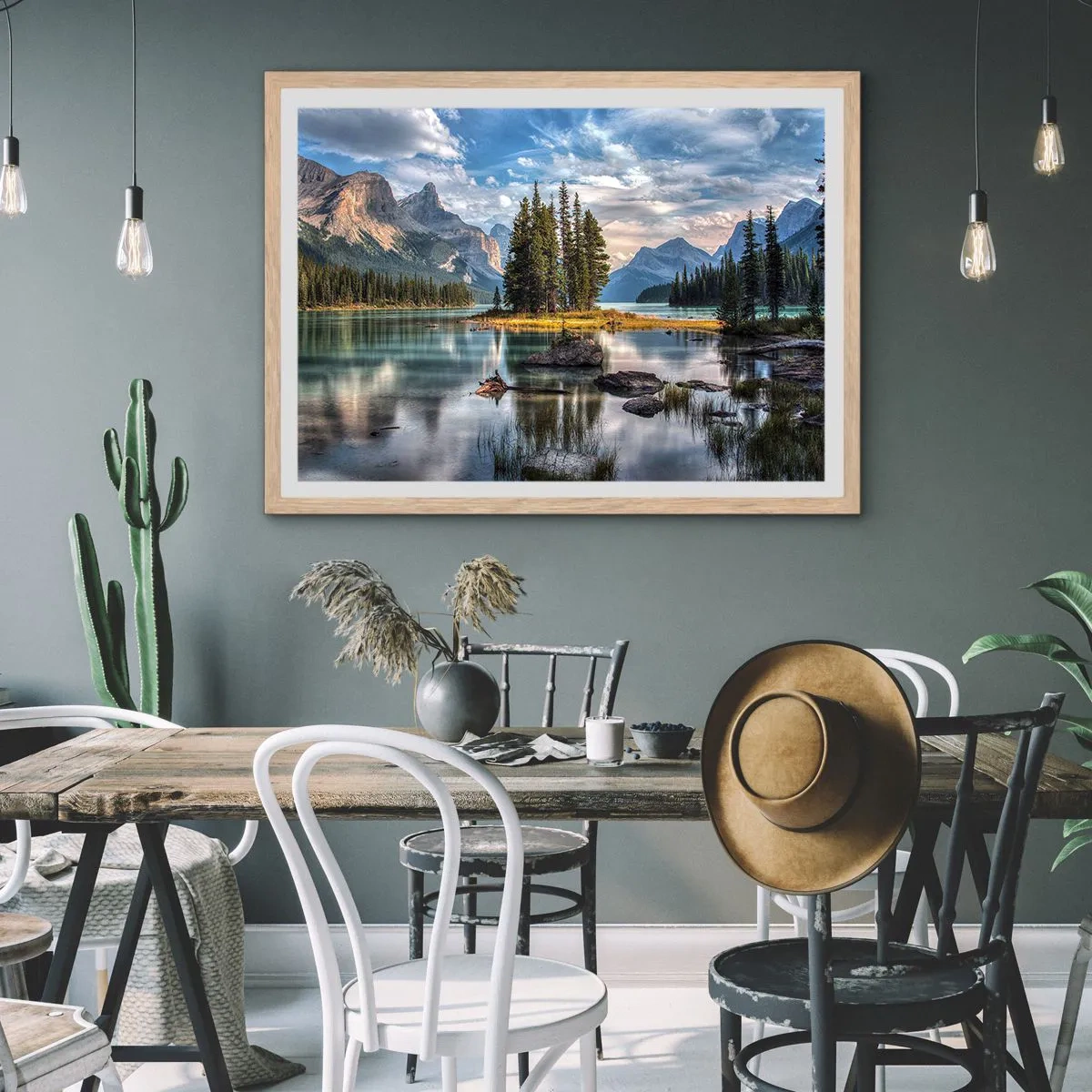 Plakat w ramie jasny dąb - Nad wodą wielką i czystą… - 40x30 cm