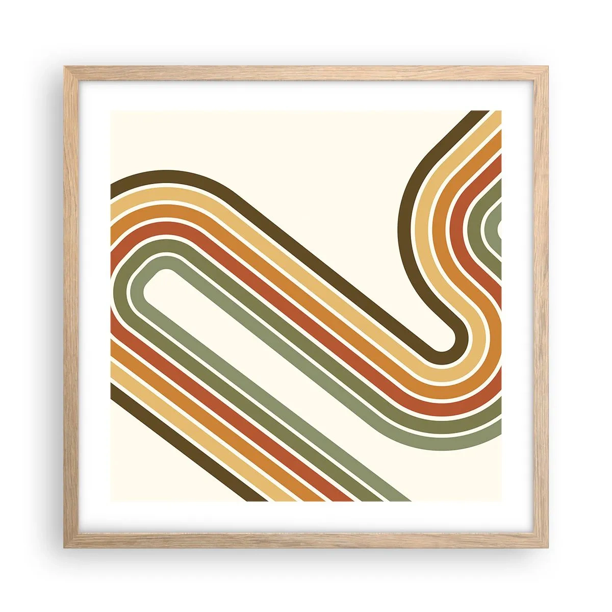Plakat w ramie jasny dąb - Zygzakiem do celu - 50x50 cm