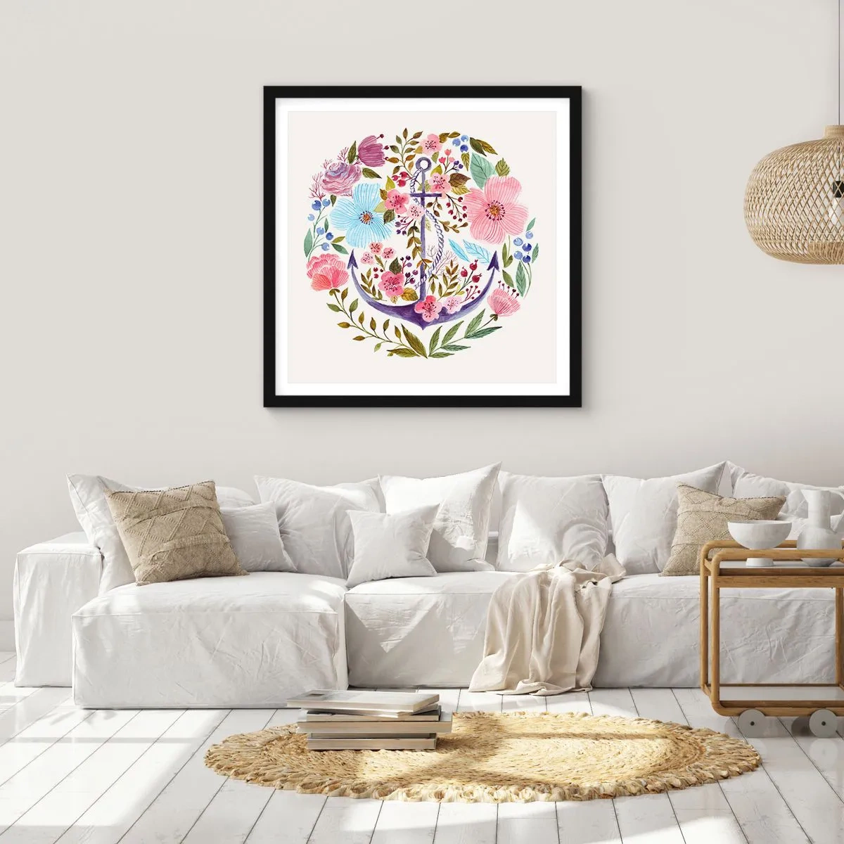 Plakat w czarnej ramie - Dobry sen żeglarza - 40x40 cm