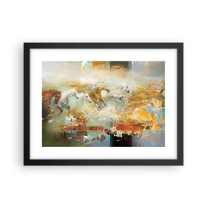 Plakat w czarnej ramie - Galopem przez światło - 40x30 cm