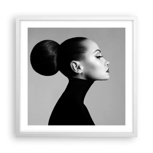 Plakat w białej ramie - Współczesna Nefretete - 50x50 cm