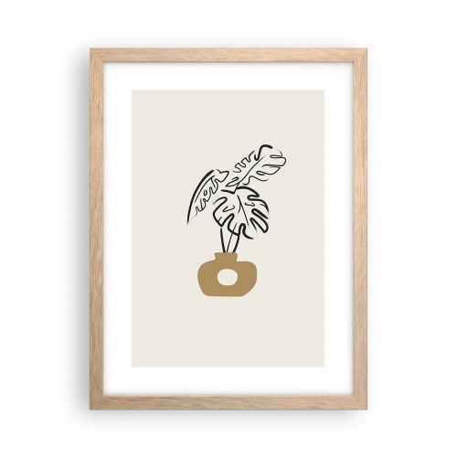 Plakat w ramie jasny dąb - Monstera – ozdoba domu - 30x40 cm