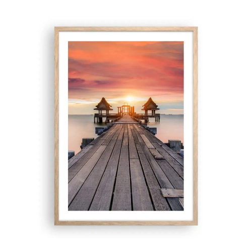 Plakat w ramie jasny dąb - Zachód na wschodzie - 50x70 cm