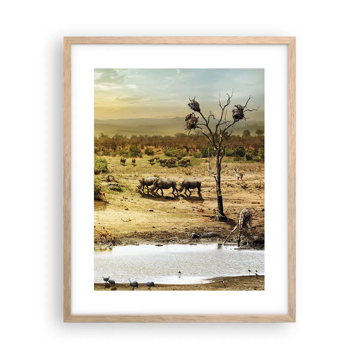 Plakat w ramie jasny dąb - "Z Edenu zaś wypływała rzeka…" - 40x50 cm