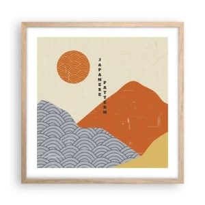 Plakat w ramie jasny dąb - W japońskim duchu - 50x50 cm