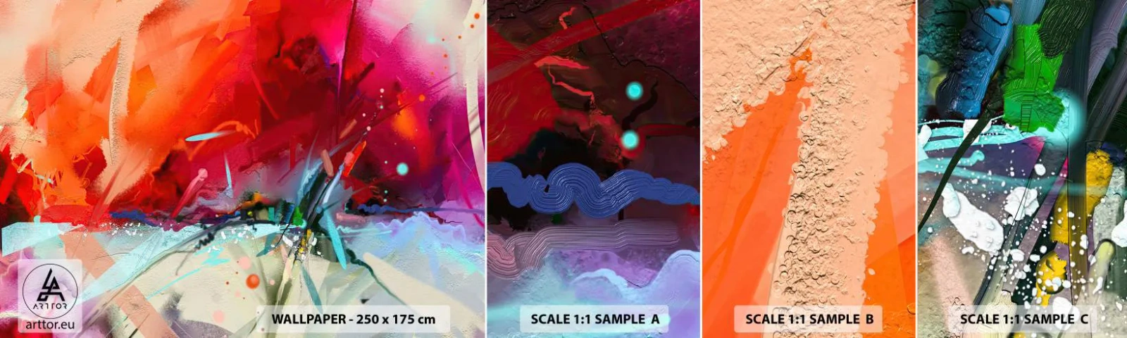 Fototapeta Próbka Standard Eco - Eksplozja świateł i barw - Abstrakcja, Sztuka, Akryl - 100x30 cm