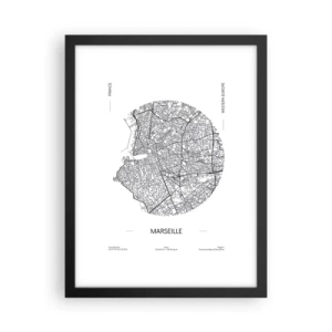 Plakat w czarnej ramie - Anatomia Marsylii - 30x40 cm