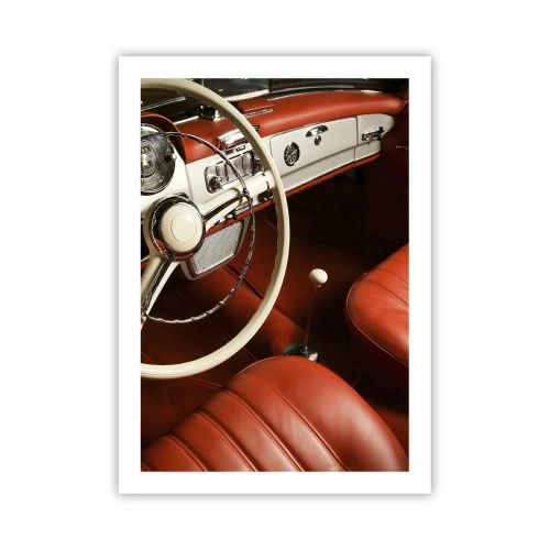 Plakat - Stylowe wnętrze klasycznego samochodu - 50x70cm - Luksus w stylu vintage - Nowoczesna dekoracja ścienna do salonu, kuchni i sypialni ARTTOR