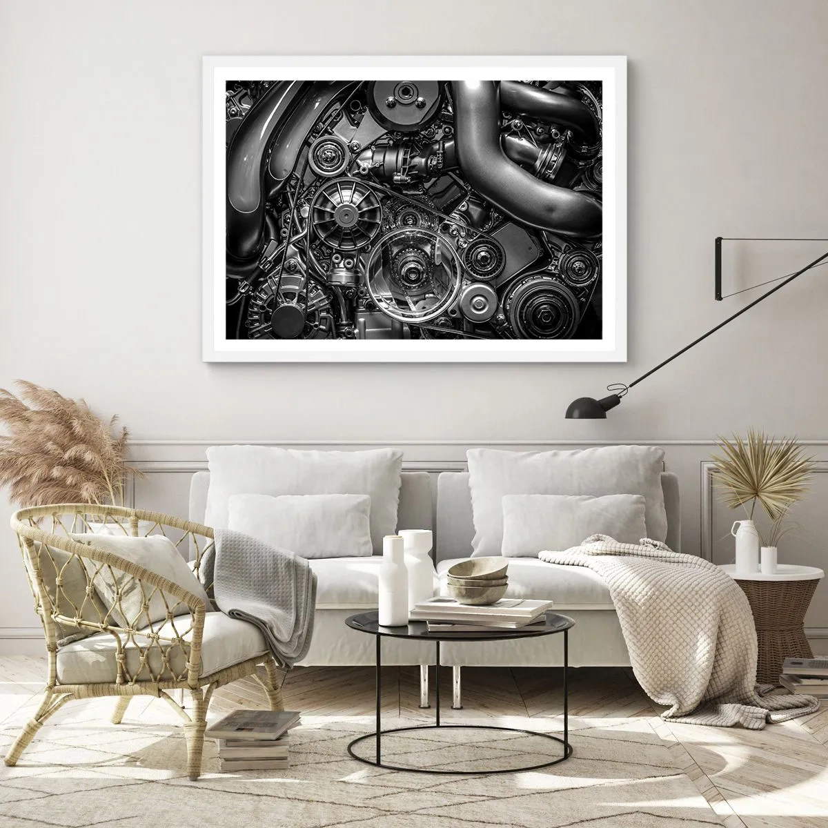 Plakat w białej ramie - Poezja mechaniki - 91x61 cm