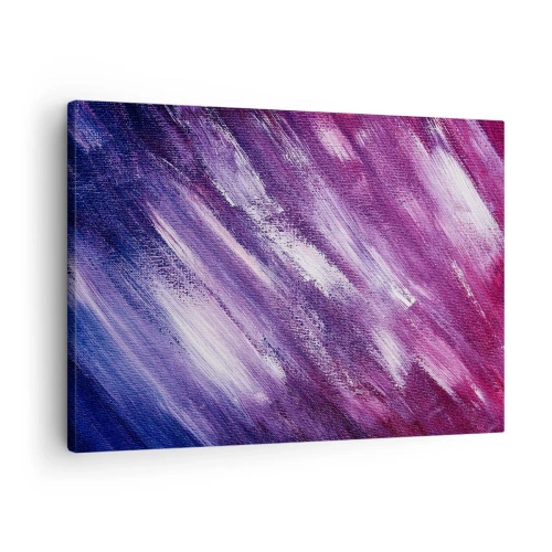 Obraz na płótnie - Abstrakcyjne pociągnięcia pędzla w odcieniach fioletu i różu - 70x50cm - Gdy wieje słoneczny wiatr - Nowoczesna dekoracja ścienna do salonu i sypialni ARTTOR