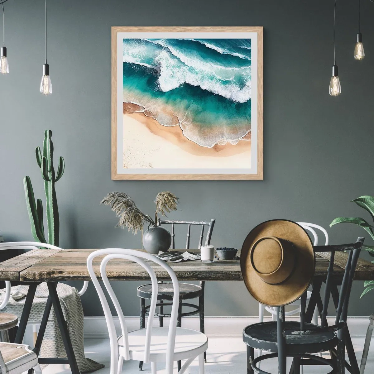 Plakat w ramie jasny dąb - Odwieczne spotkanie - 40x40 cm