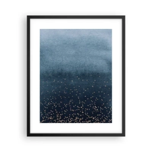Plakat w czarnej ramie - Kompozycja – niebieskie fazy - 40x50 cm