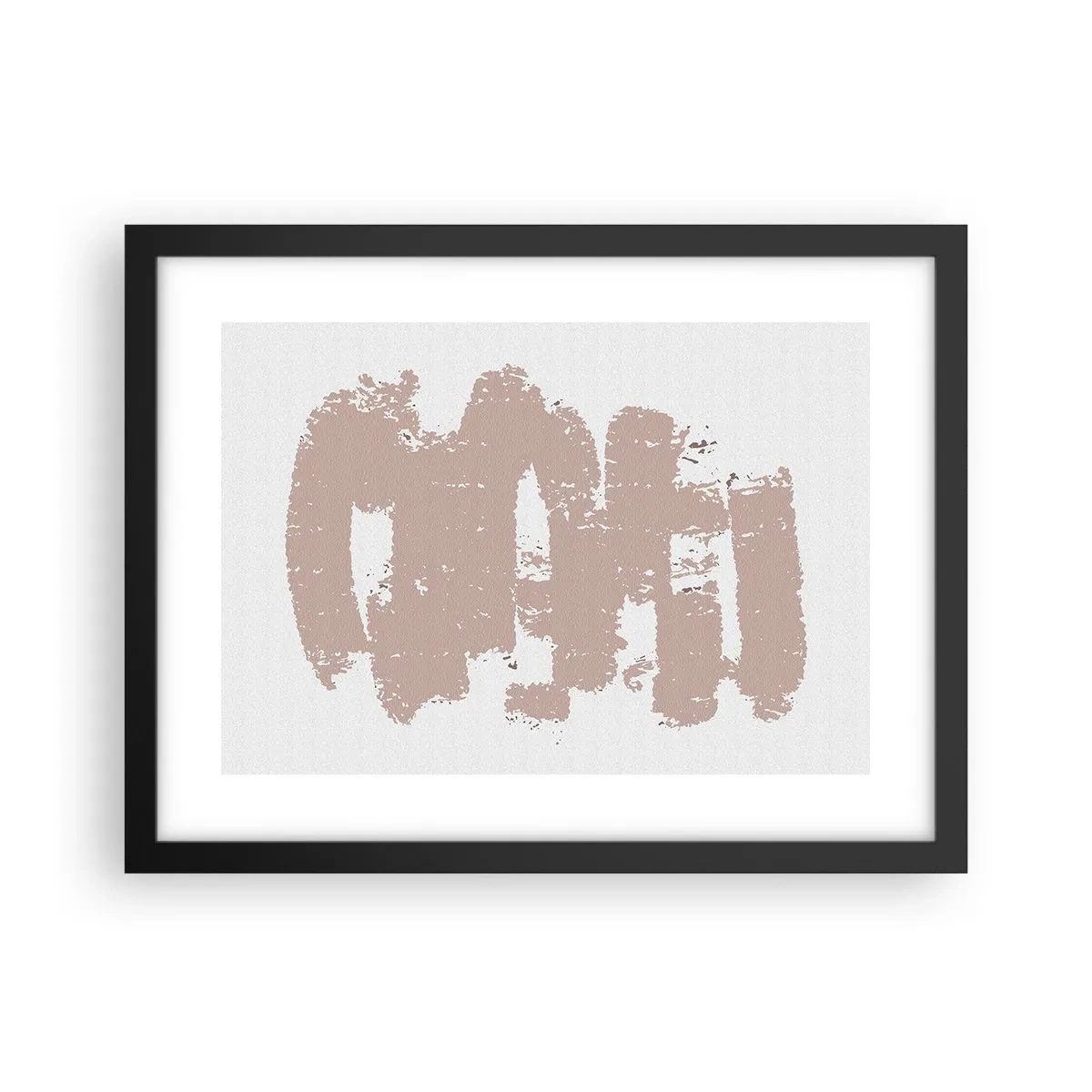 Plakat w czarnej ramie - Abstrakcja w łagodnym różu - 40x30 cm