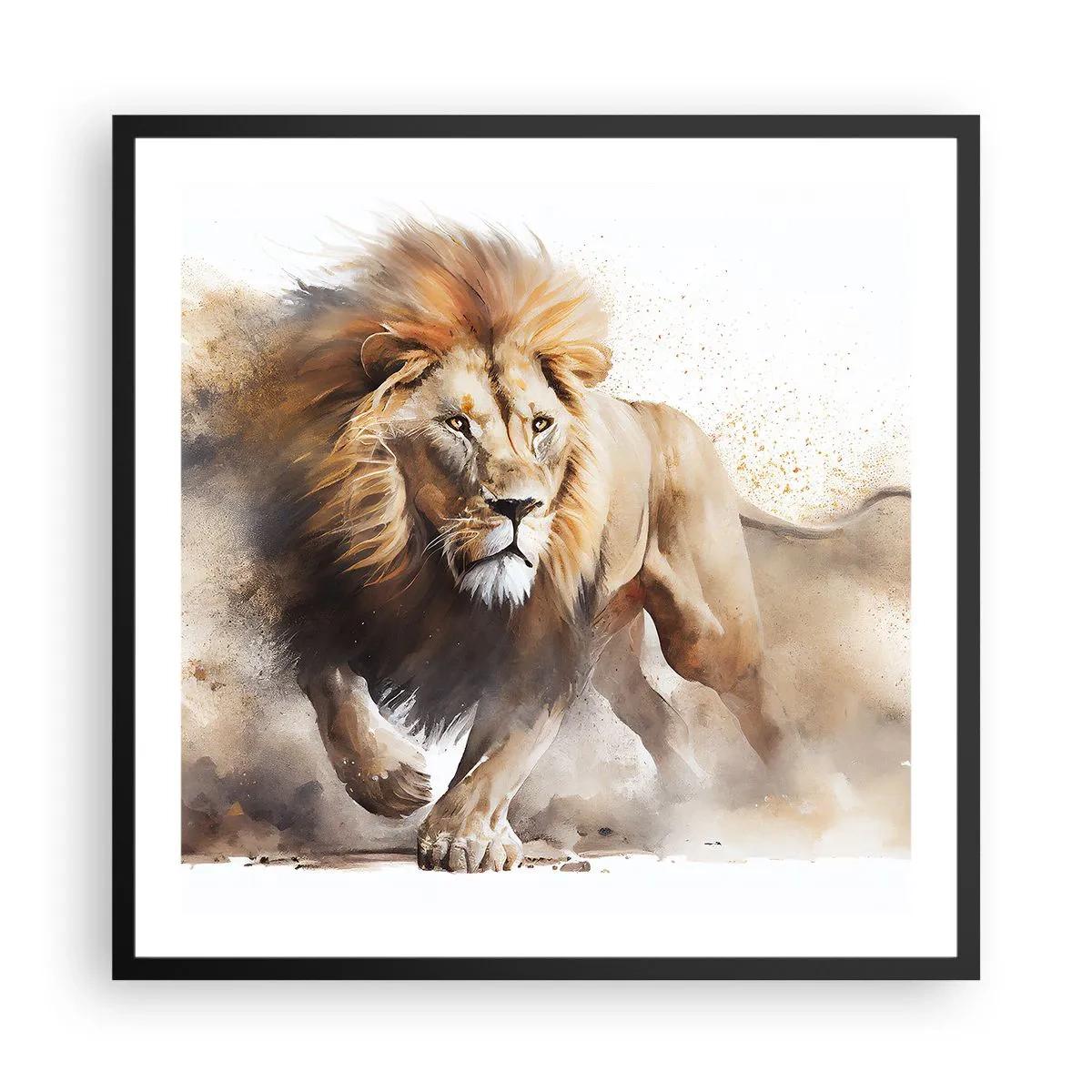 Plakat w czarnej ramie - Król ruszył - 60x60 cm
