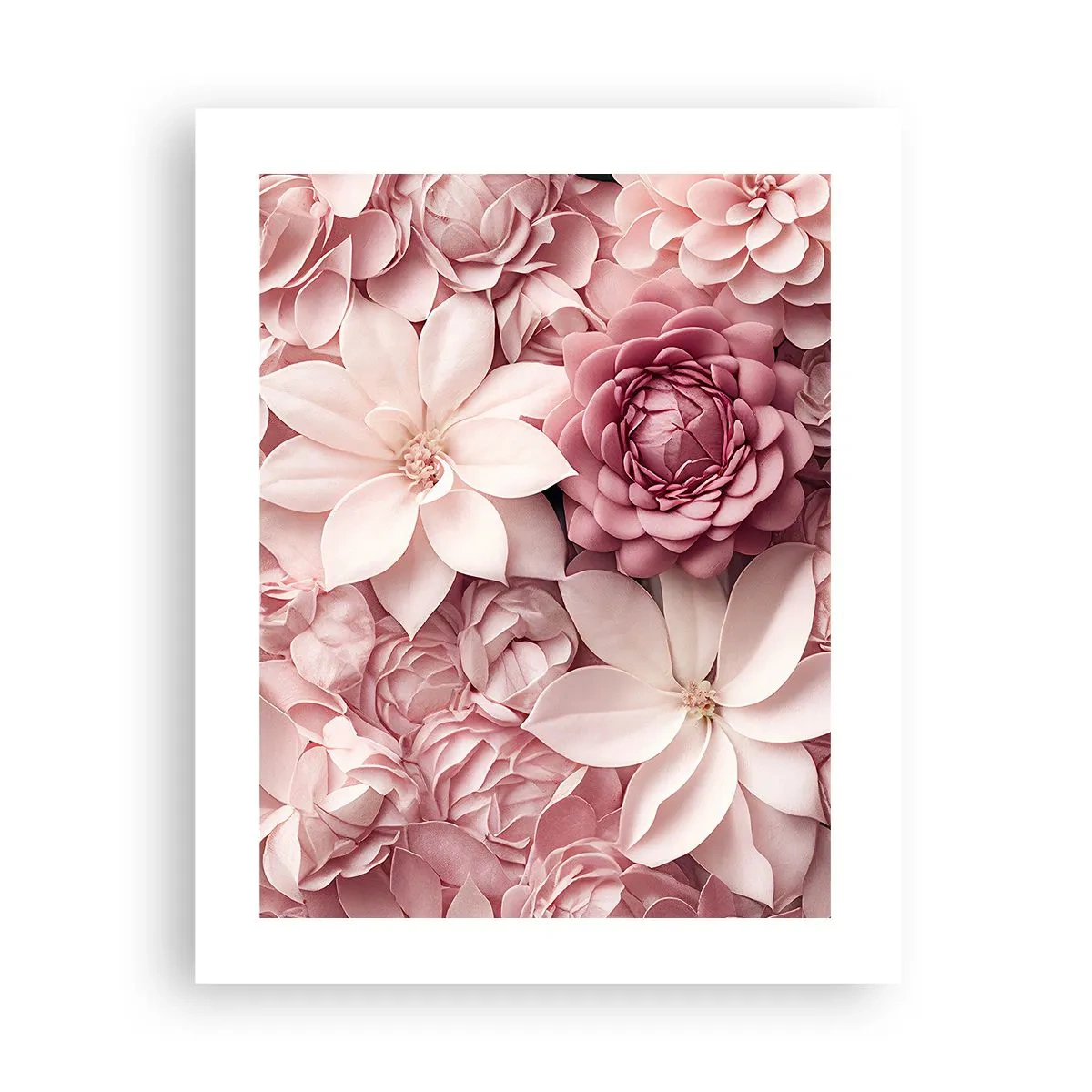 Plakat - W różowych płatkach - 40x50 cm