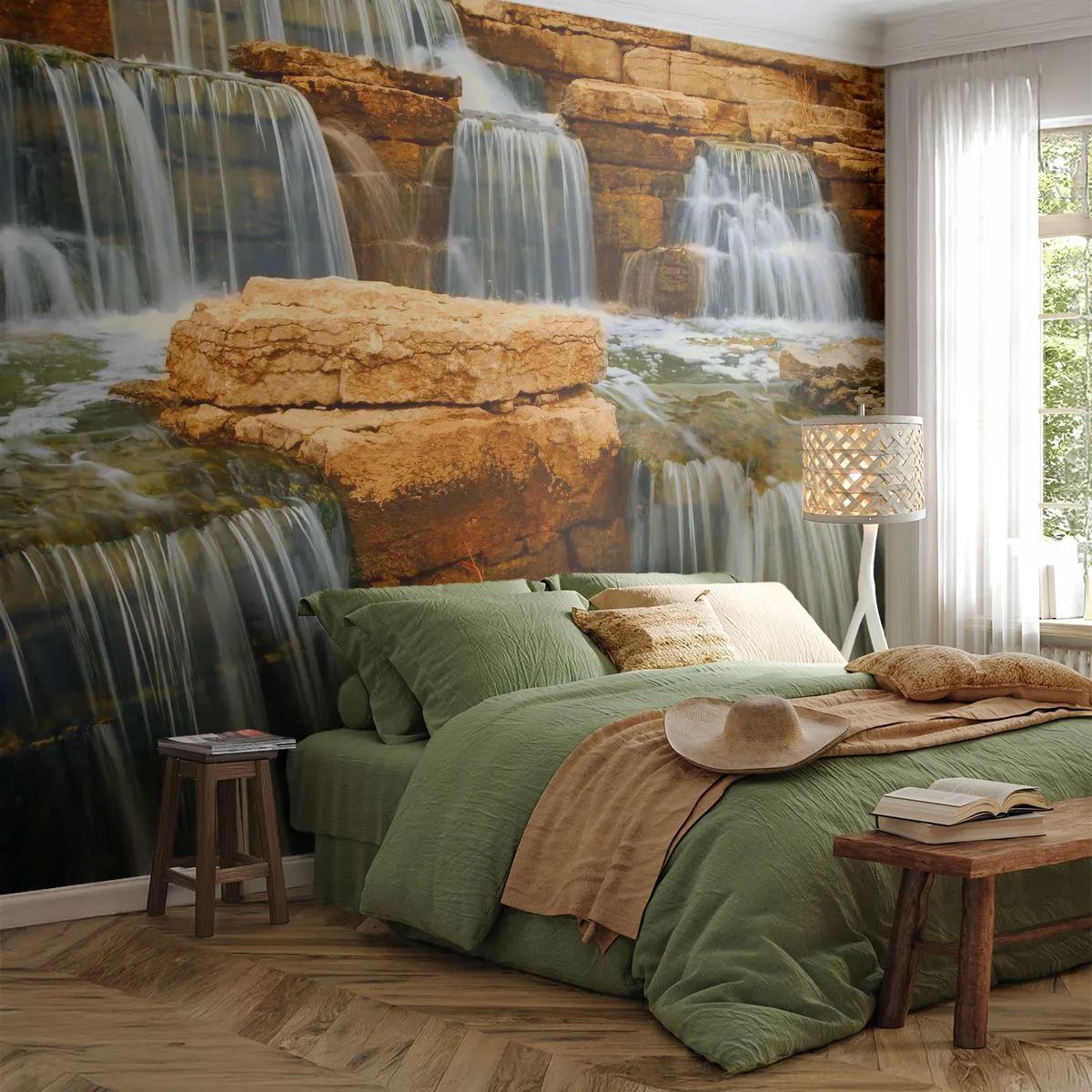 Fototapeta Premium Canvas - Schody do nieba - Wodospad, Natura, Krajobraz - 150x105 cm