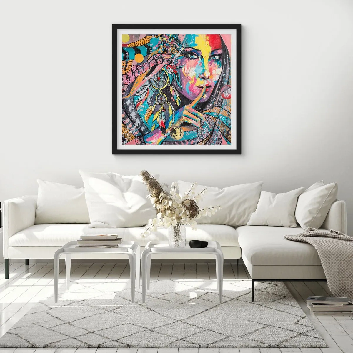 Plakat w czarnej ramie - Milcz, aż zrozumiesz - 40x40 cm