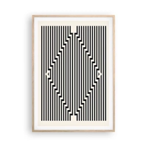 Plakat w ramie jasny dąb - Geometryczna iluzja - 70x100 cm