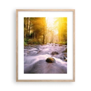 Plakat w ramie jasny dąb - Malachit w srebrno-złotej oprawie - 40x50 cm