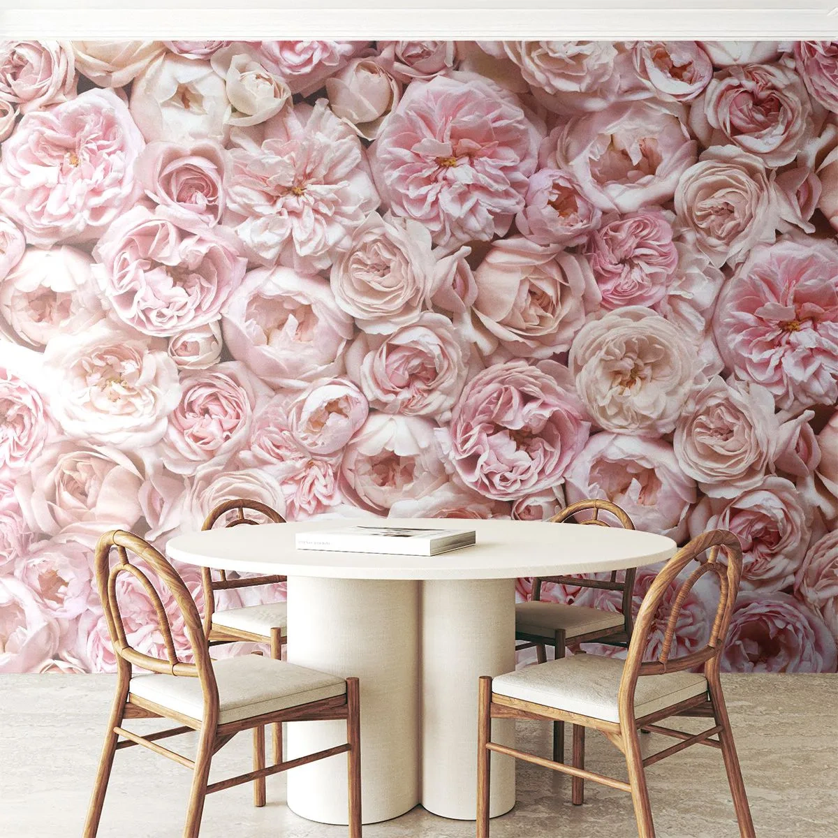 Fototapeta Samoprzylepna Deluxe Sticker - Usłane różami - Kwiaty, Pastelowe, Róże - 350x256 cm