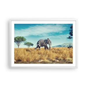 Plakat w białej ramie - Szarość już niemodna - 70x50 cm