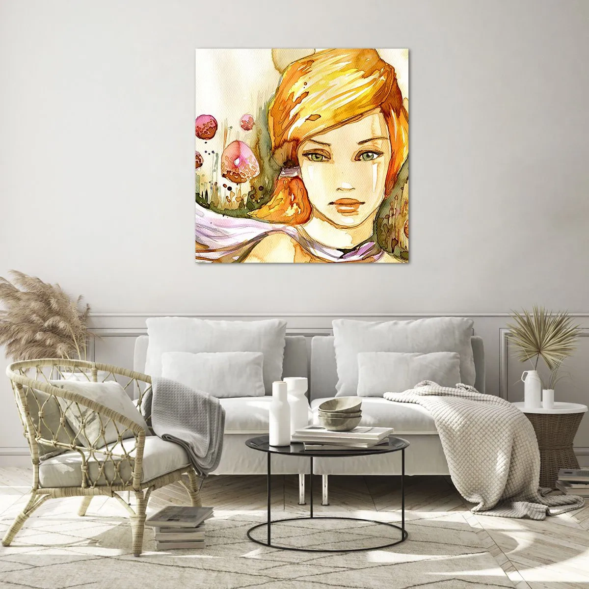 Obraz na szkle - Szmaragdowe spojrzenie, co ucisza gniew - 40x40 cm