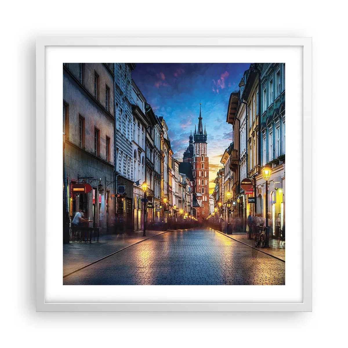 Plakat w białej ramie - Krakowski czar - 50x50 cm