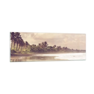 Obraz na szkle - Pieszczota fal - 90x30 cm