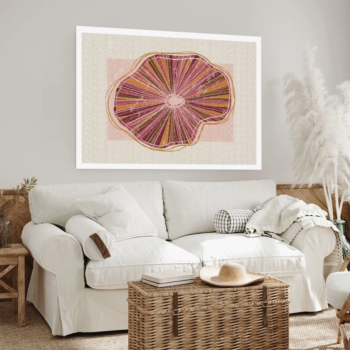 Plakat - Abstrakcja promienista - 70x50 cm