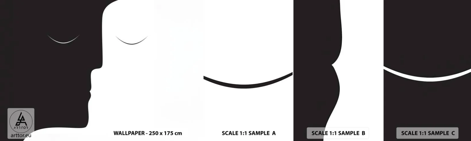 Fototapeta Próbka Samoprzylepna Deluxe Sticker - Jedność przeciwieństw - Ludzie, Para, Sztuka - 100x30 cm