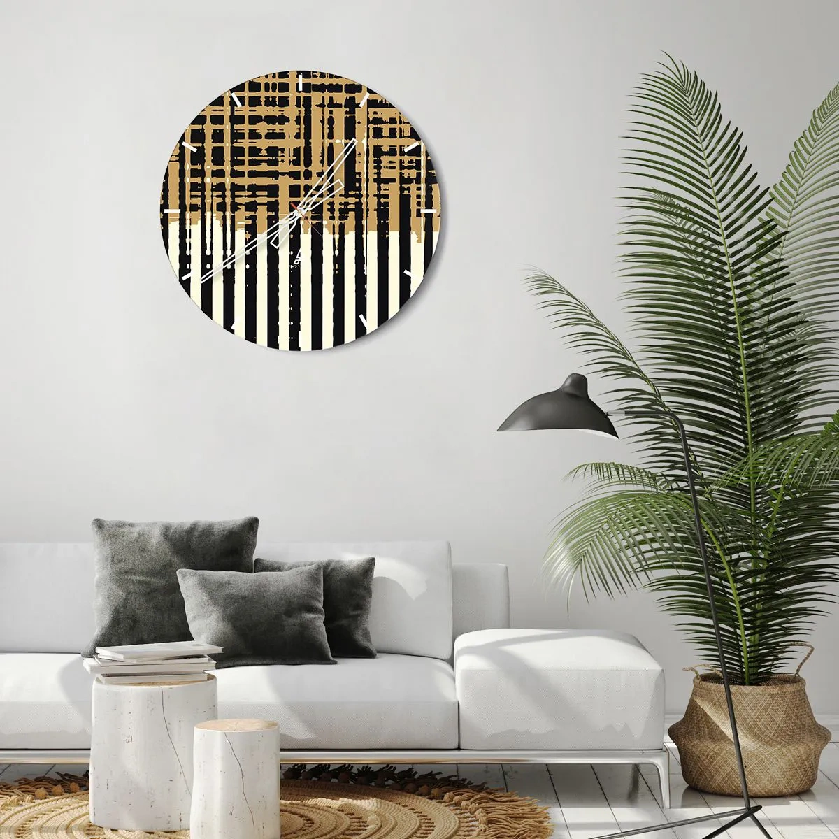 Zegar ścienny - Architektoniczna abstrakcja - 30x30 cm