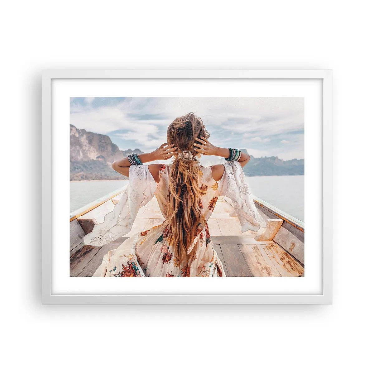 Plakat w białej ramie - W drodze ku szczęściu - 50x40 cm