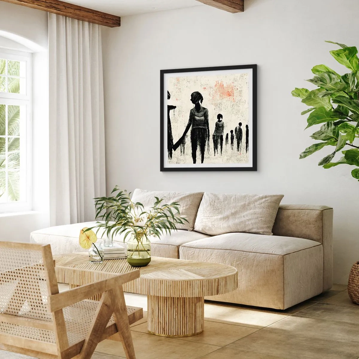 Plakat w czarnej ramie - Przeciw samotności - 40x40 cm