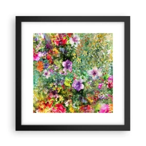 Plakat w czarnej ramie - W kwiaty na zatracenie - 30x30 cm