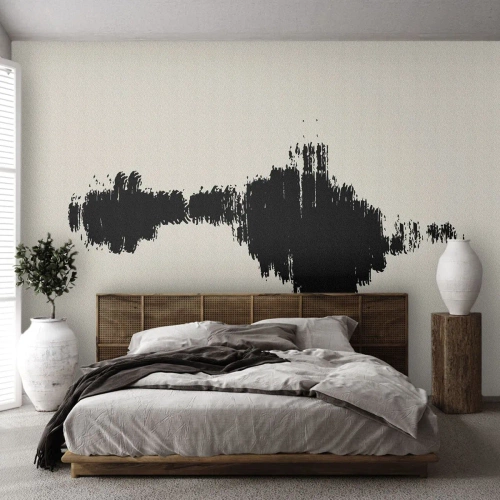 Fototapeta Premium Canvas - Abstrakcyjny motyw przypominający falę dźwiękową w minimalistycznym stylu - 100x70cm - Drgania wyobraźni - Nowoczesna dekoracja ścienna do salonu i sypialni ARTTOR