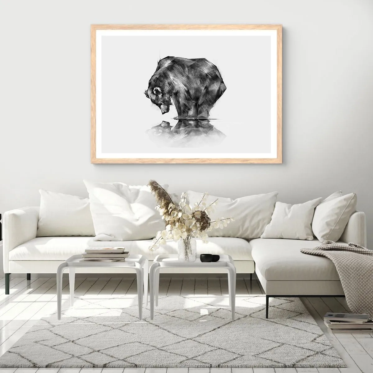 Plakat w ramie jasny dąb - Miło zobaczyć się z kimś bliskim - 40x30 cm