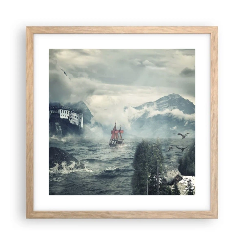 Plakat w ramie jasny dąb - Na magicznych wodach - 40x40 cm